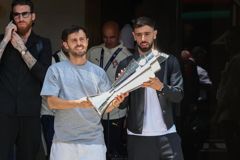 Seleção Nacional comemora Liga das Nações em Lisboa com Bruno Fernandes e Bernardo Silva