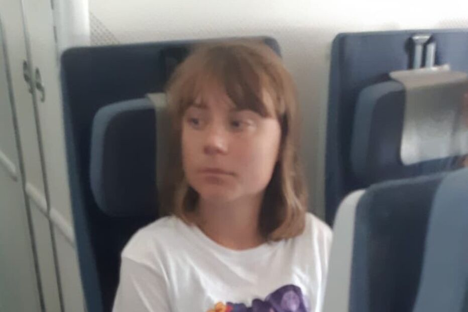 Greta Thunberg viaja de avião, sentada e com o cinto de segurança colocado