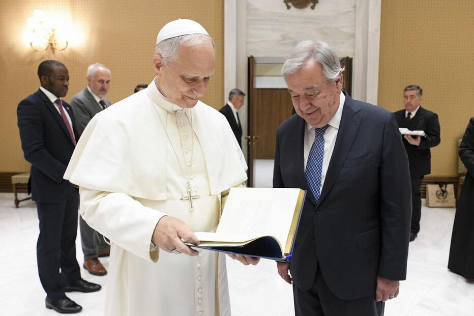 Guterres e Leão XIV discutiram cooperação e desafios da ONU no Vaticano