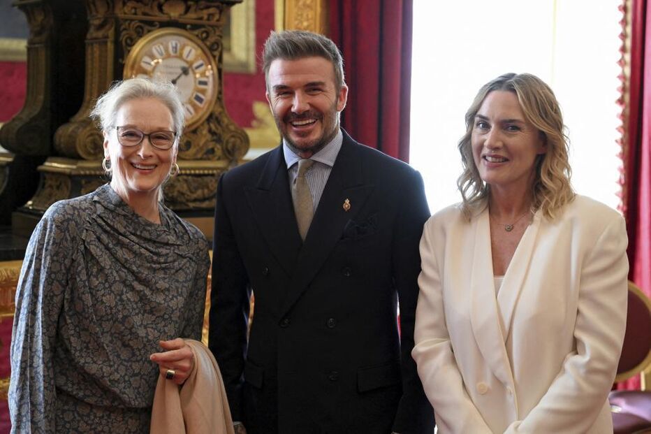 Meryl Streep, David Beckham e Kate Winslet juntos num evento formal
