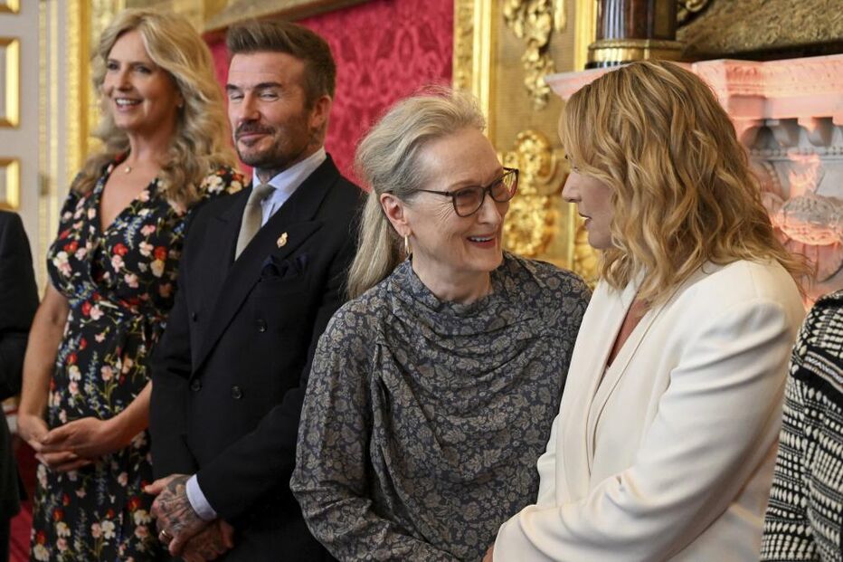 Meryl Streep e David Beckham juntos num evento