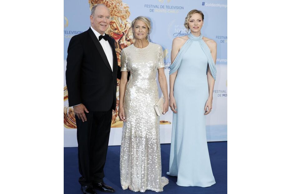 Charlene e Alberto do Mónaco no Festival de Televisão de Monte Carlo