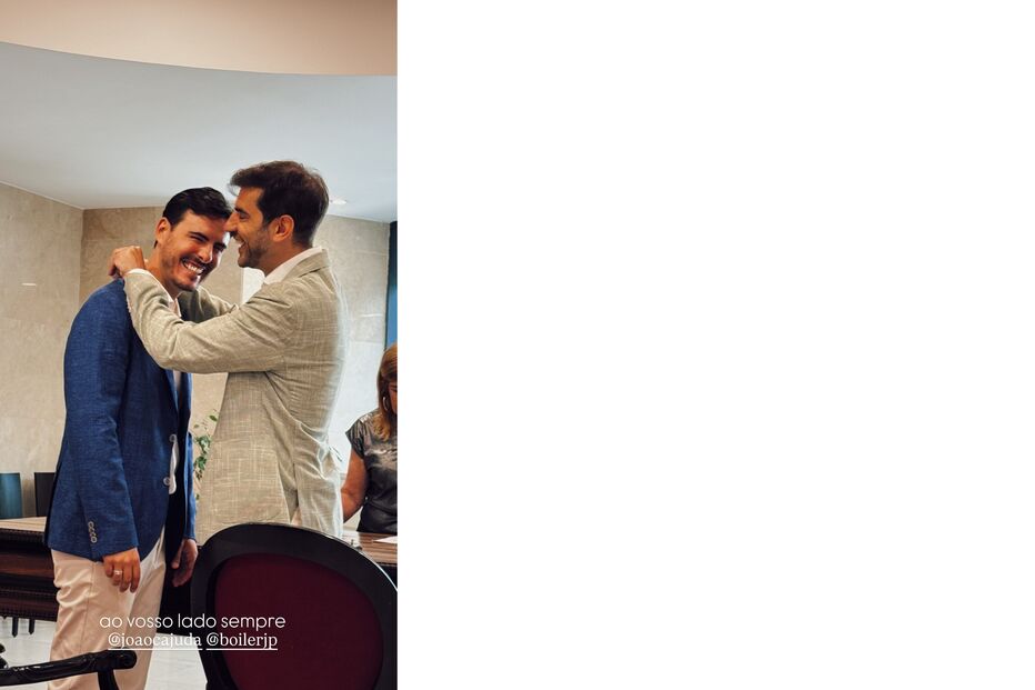 João Cajuda e Boiler JP juntos num momento de celebração