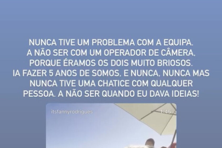 Fanny Rodrigues fala sobre alegado mal-estar na TVI