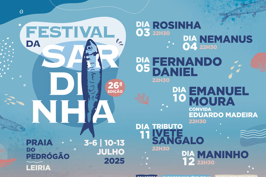 Praia do Pedrógão celebra a 26ª edição do Festival da Sardinha, com Rosinha e Ivete Sangalo