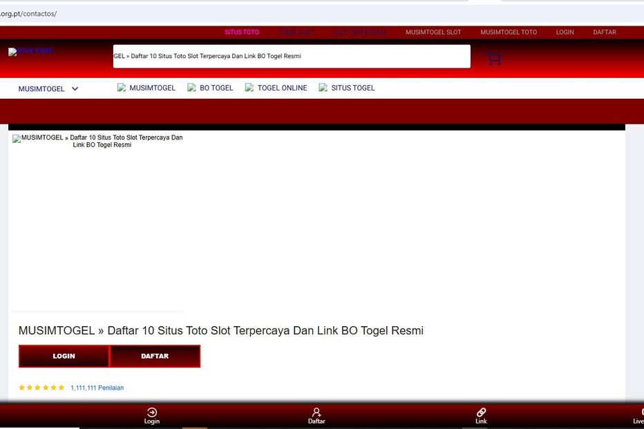 Site promove jogos de azar online, incluindo slots e jogos de lotaria