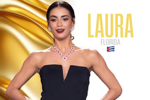 Laura, representante da Florida com a bandeira de Cuba