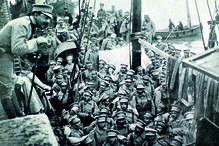 O primeiro contingente do CEP partiu de Lisboa para a Flandres em fevereiro de 1917