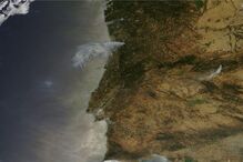 Imagem de satélite fogo em Arouca