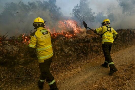 Bombeiros combatem incêndio em Castelo de Paiva