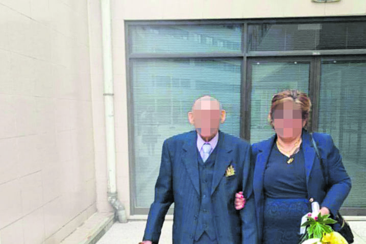 Maria da Conceição e Manuel Lima no dia do casamento, em março deste ano