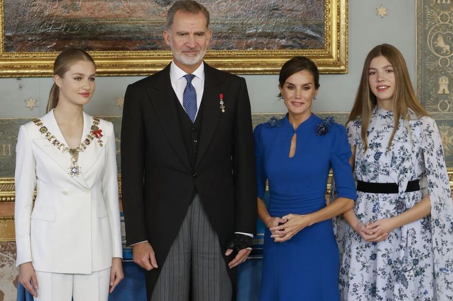 Infanta Sofia em Lisboa com os pais, o Rei Felipe VI e a Rainha Letizia, e a irmã, Princesa Leonor