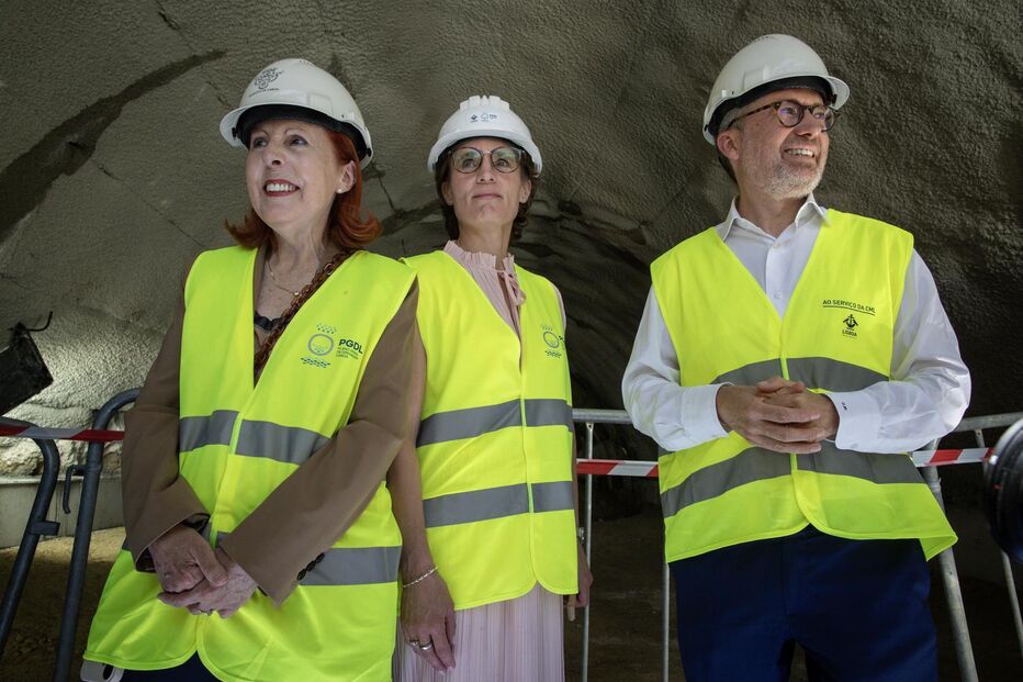 Ministra do Ambiente, presidente da Câmara de Lisboa e Comissária Europeia visitam túnel do PGDL