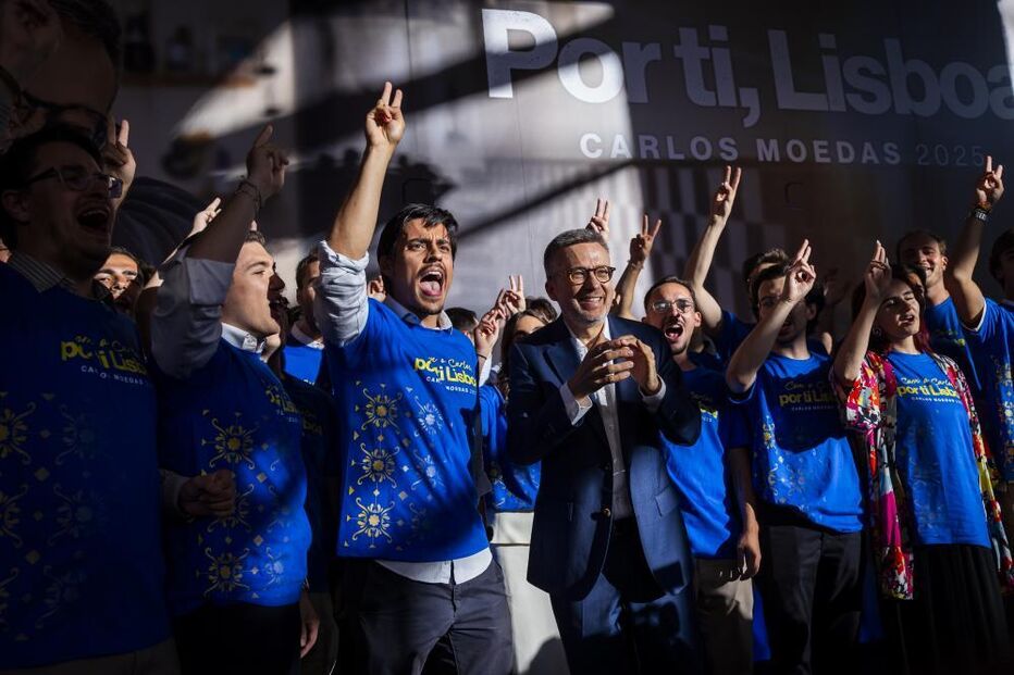 Presidente da Câmara Municipal de Lisboa, Carlos Moedas, durante a apresentação da sua recandidatura à autarquia Lisboeta