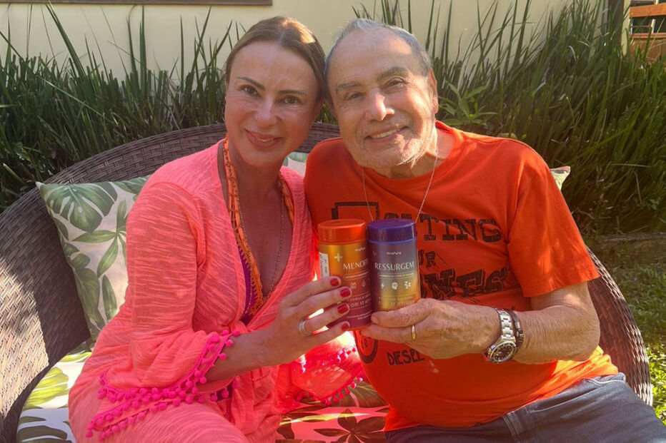 Regina Duarte e marido promovem suplementos alimentares