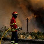 Firefighter at the Arganil fire