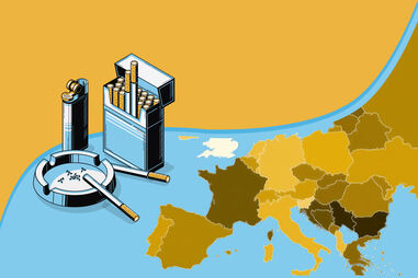 Portugal tem um consumo de tabaco ligeiramente abaixo da média mundial.
