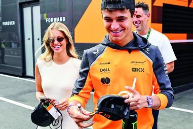 Margarida Corceiro e Lando Norris