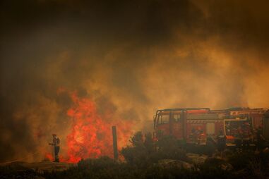 Bombeiros combatem incêndio em Trancoso, enquanto moradores lutam para salvar suas casas