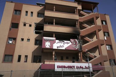 Fachada do Hospital Nasser em Gaza