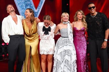 Marisa Liz com os restantes jurados na final do The Voice Portugal