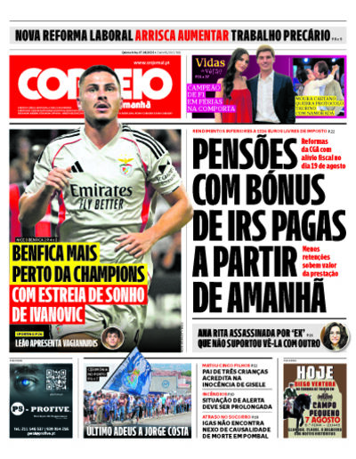 Capa de quinta-feira, 07 de agosto de 2025