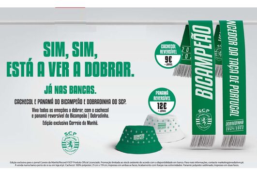 Cachecol e Panamá do Bicampeão e Dobradinha do SCP, edição exclusiva.
