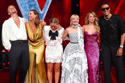 Marisa Liz com os restantes jurados na final do The Voice Portugal