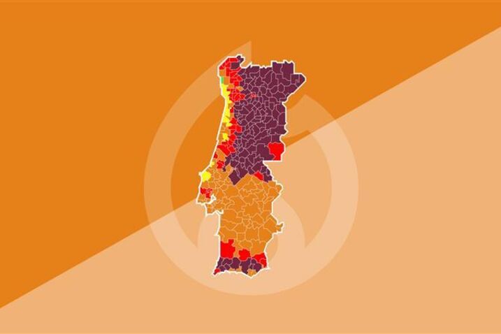 Mapa de risco de incêndio em Portugal