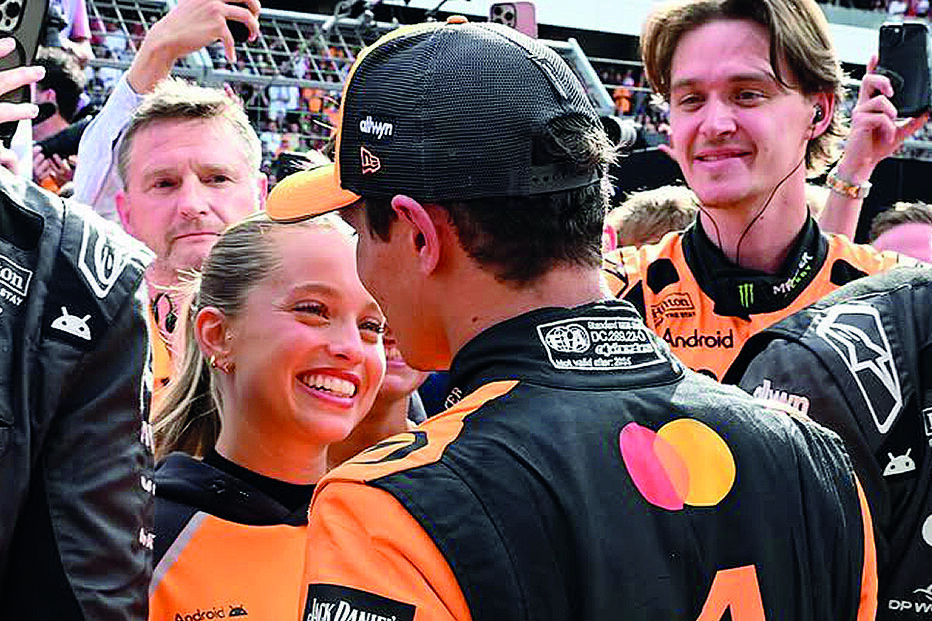 Margarida Corceiro e Lando Norris juntos na Fórmula 1