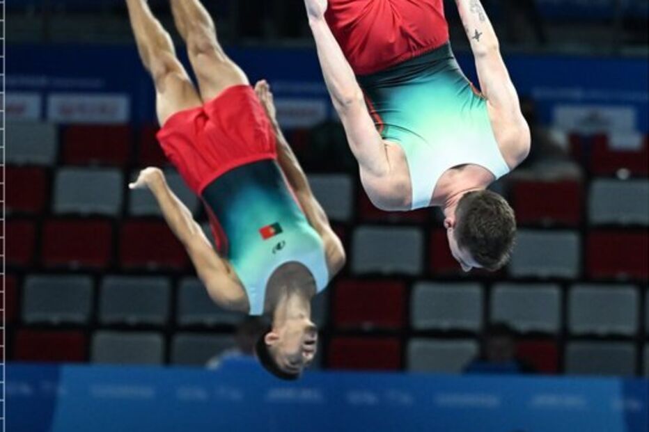 Gabriel Albuquerque e Lucas Santos conquistam ouro na competição de trampolim sincronizado dos Jogos Mundiais