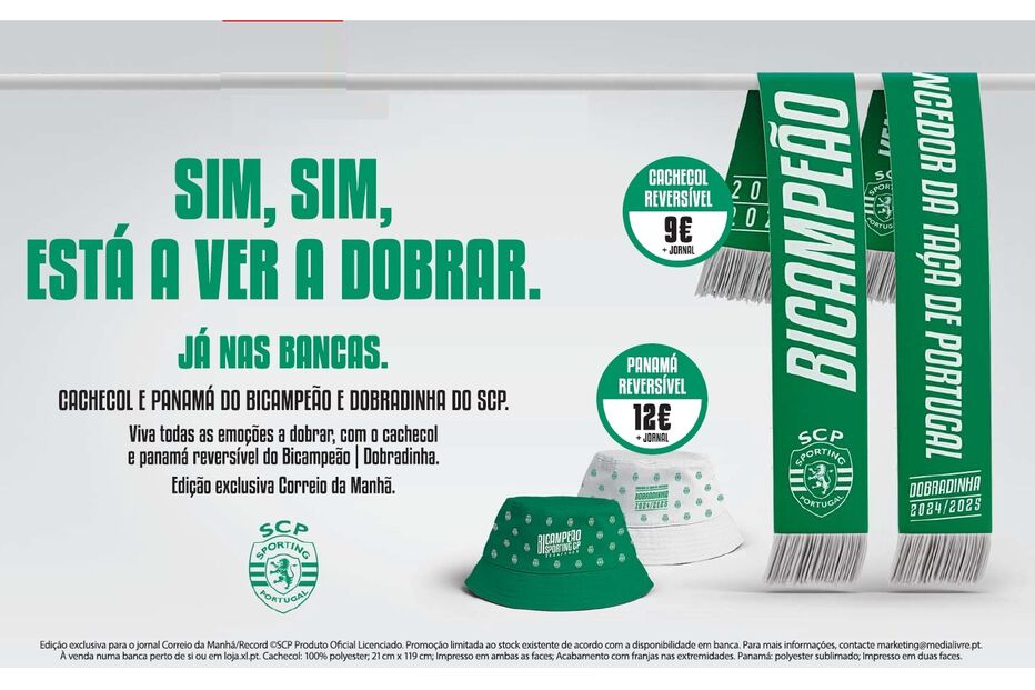 Cachecol e Panamá do Bicampeão e Dobradinha do SCP, edição exclusiva.
