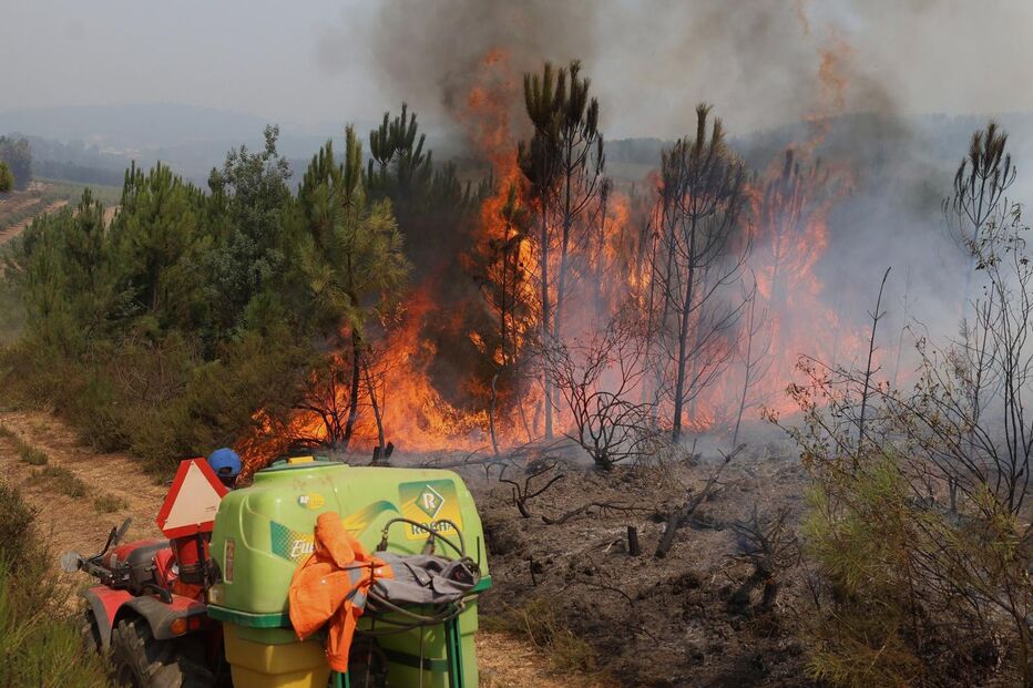 Populares combatem reacendimentos em Enxarbada, Fundão