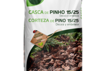 Casca de pinho para decoração e proteção de plantas em agricultura biológica