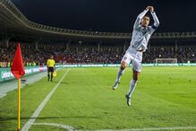 Cristiano Ronaldo joga por Portugal contra a Arménia no jogo de qualificação para o Mundial