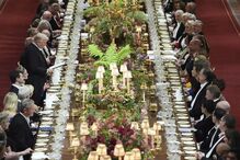 Banquete de Estado no Castelo de Windsor, em Windsor, Inglaterra