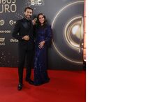 Ricardo Pereira e Carolina Patrocínio na gala Globos de Ouro no Coliseu dos Recreios