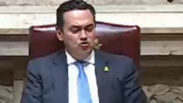 O momento em que o deputado do Chega Filipe Melo envia beijos à socialista Isabel Moreira durante debate parlamentar