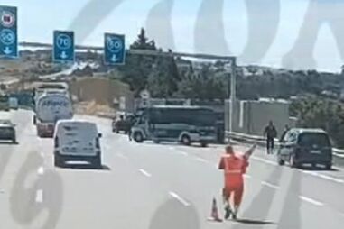 Trânsito ficou condicionado na autoestrada após rebentamento de pneu