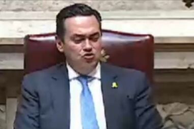 O momento em que o deputado do Chega Filipe Melo envia beijos à socialista Isabel Moreira durante debate parlamentar