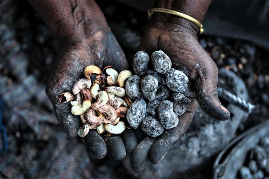 Entre lume e fumo, mulheres assam castanha para sustentar famílias em Maputo