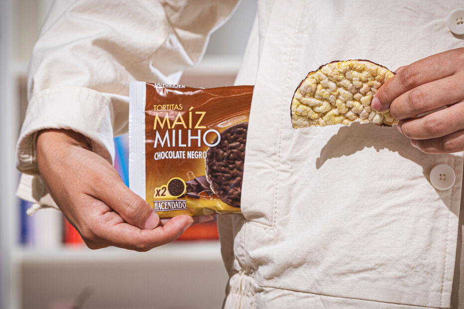 Tortitas de milho com chocolate negro Hacendado, da Mercadona, para um mimo no regresso à rotina