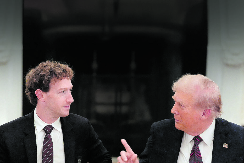 Zuckerberg, CEO da Meta, ao lado de Trump, no jantar