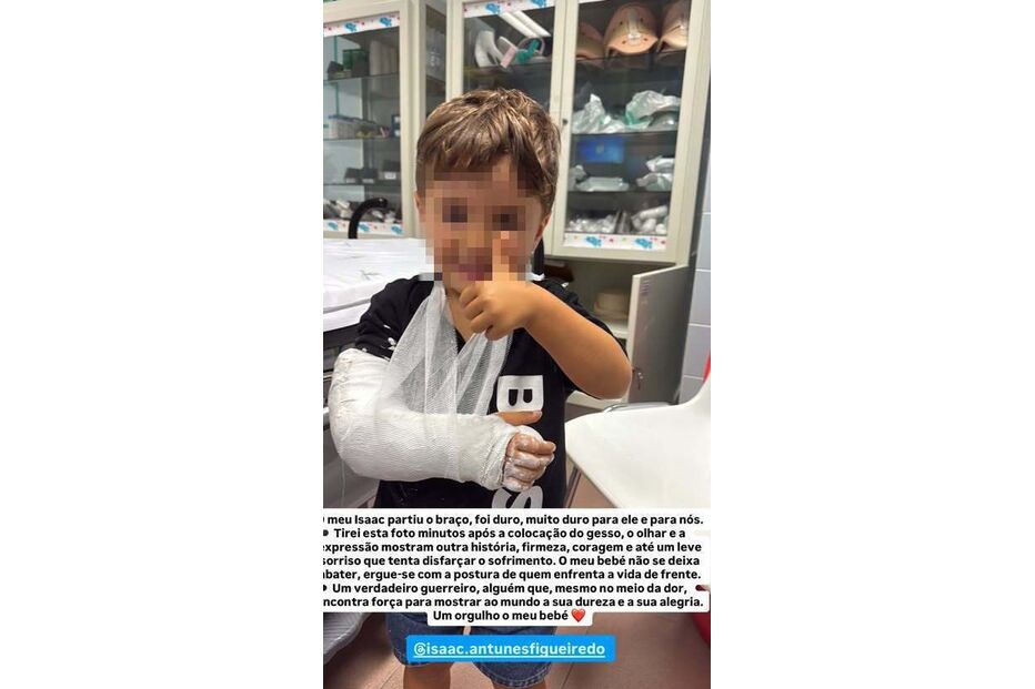 Filho de Rui Figueiredo e Jéssica sofre infortúnio