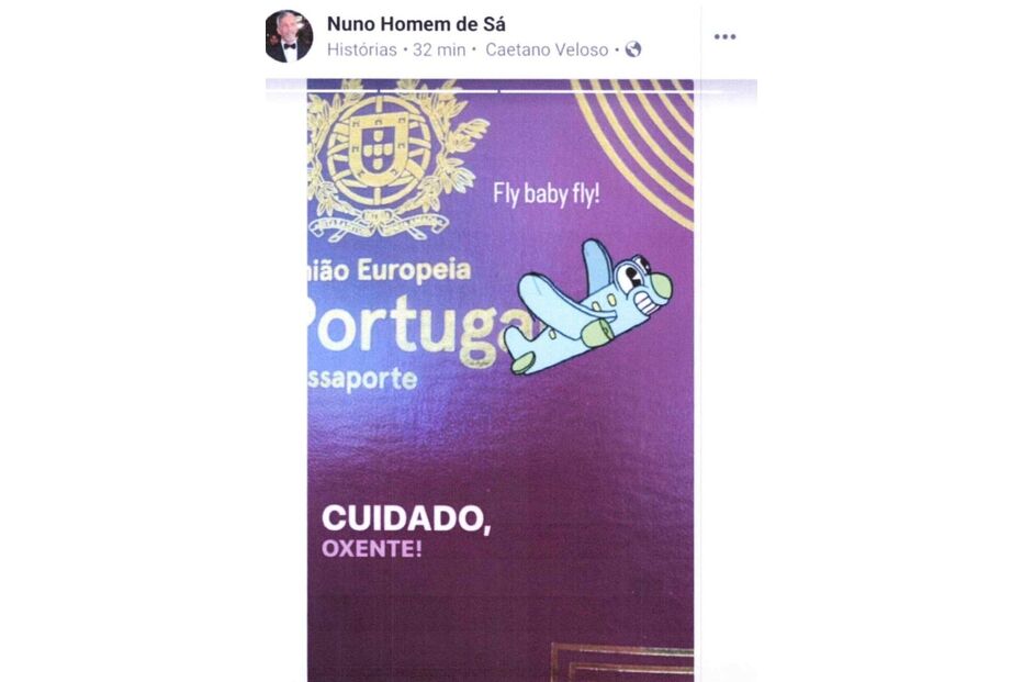 Nuno Homem de Sá brinca com passaporte português e frase 