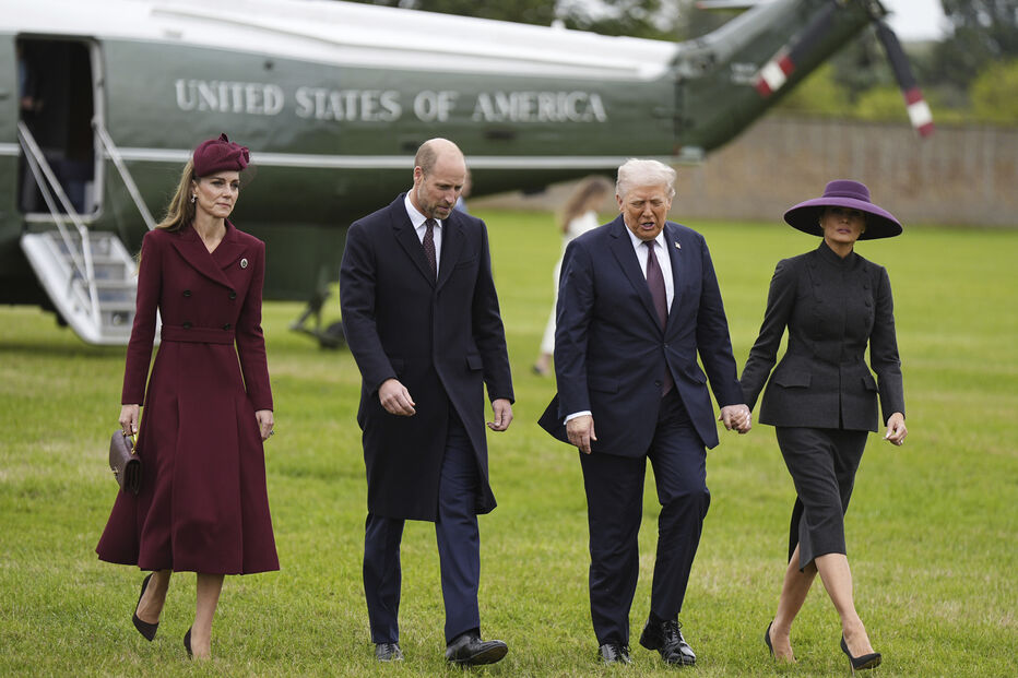 Príncipe William e Kate com Donald e Melania Trump