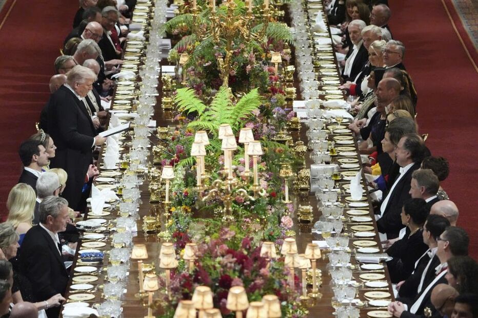 Banquete de Estado no Castelo de Windsor, em Windsor, Inglaterra