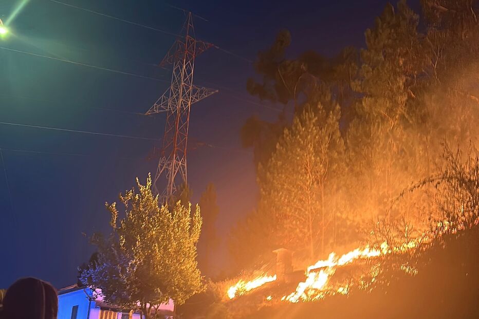 Incêndio deflagra em zona de mato em Vizela
