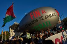 Protestos em Madrid contra o genocídio em Gaza