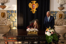 Infanta Sofia visita Marcelo Rebelo de Sousa no Palácio de Belém